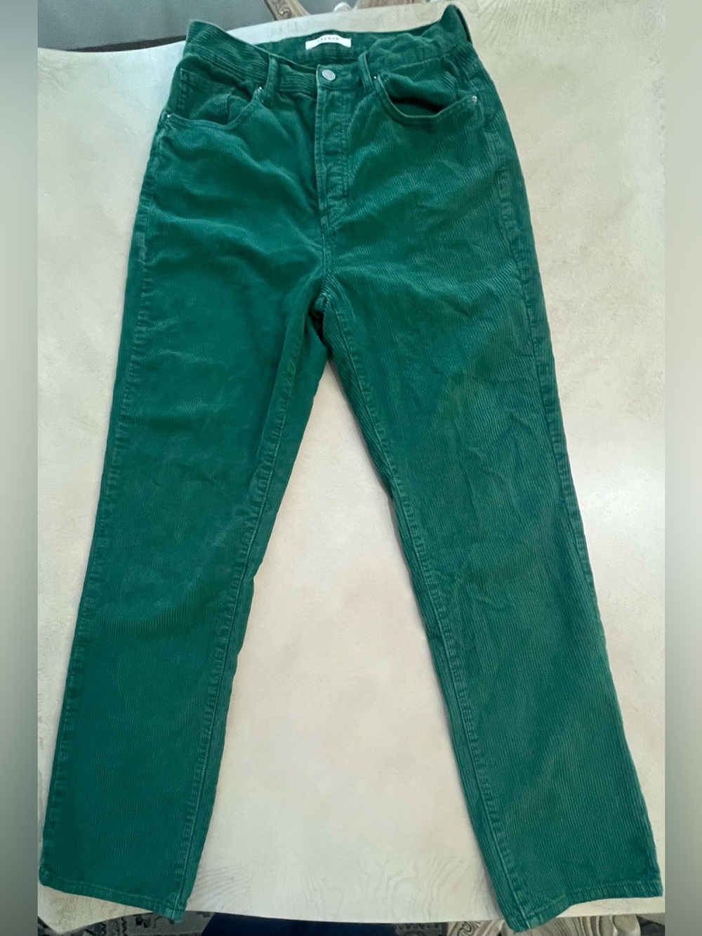 PacSun Women's Emerald Green High Rise Straight-Leg Corduroy Jeans Size 27